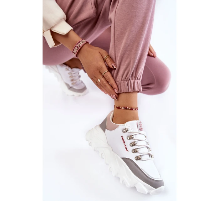 Dámské Tenisky na platformě model 21603148 Bíle - Cross Jeans