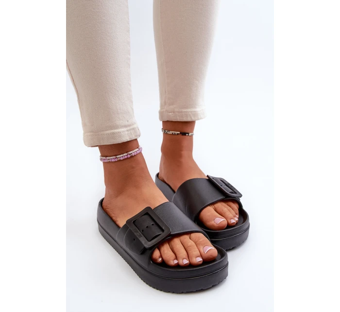 Dámské Pěnové Žabky Na Platformě S Big Star Černé model 21654891 - Big Star Shoes Dámské Pěnové Žabky Na Platformě S Big Star Černé model 21654891 - Big Star Shoes