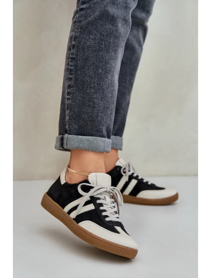 model 21684270 Kožené Nízké Tenisky Dámské Černé - Zazoo