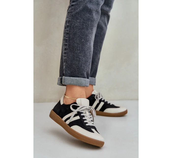 model 21684270 Kožené Nízké Tenisky Dámské Černé - Zazoo model 21684270 Kožené Nízké Tenisky Dámské Černé - Zazoo