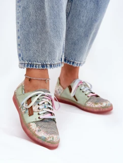 Kožené Polobotky Dámské Maciejka 06791-09 Světle Zelené