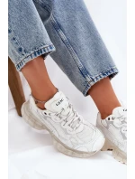 Dámské Kožené Tenisky model 21691437 Béžové - Goe