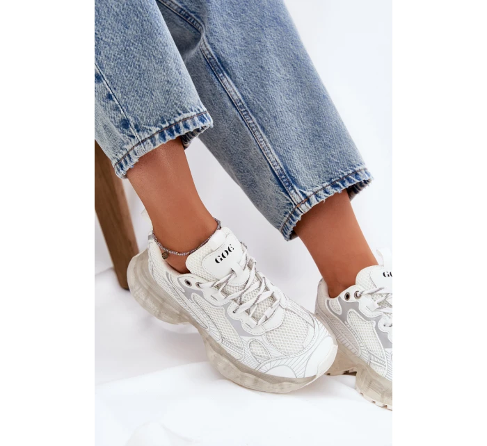 Dámské Kožené Tenisky model 21691437 Béžové - Goe