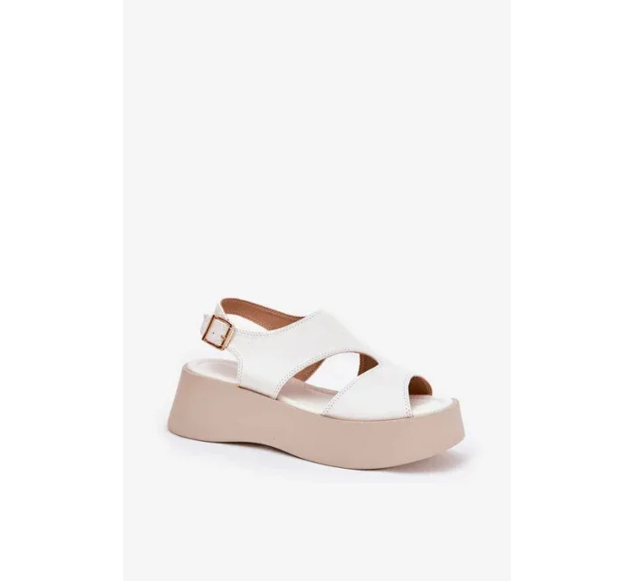 Dámské sandály na platformě Ecru s béžovou  shoes model 21156721 - Inez
