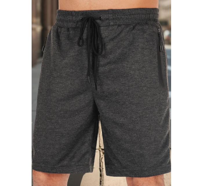 Pánské tmavě šedé teplákové kraťasy FashionStreet SX2475