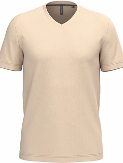 Kariban K 357 Pánské tričko s výstřihem do V 20.K357 light sand