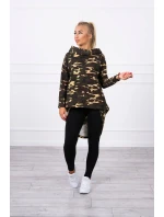 Mikina moro s dlouhými zády khaki+hnědá