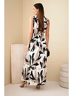Dámské viskózové maxi šaty s model 22182833 vzorem černá - K-Fashion Dámské viskózové maxi šaty s model 22182833 vzorem černá - K-Fashion
