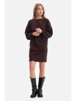 šaty s bočními záhyby tmavá model 21379815 - BeWear