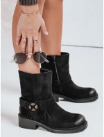 Dámské semišové kozačky černé Dstreet ZY1097 Dámské semišové kozačky černé Dstreet ZY1097