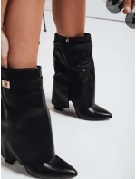 Dámské kozačky na jehlovém podpatku s širokým svrškem černé Dstreet model 21992361 - FashionStreet