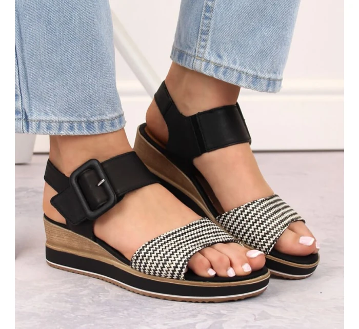 Remonte W RKR646 kožené sandály na platformě