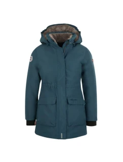 Dětská dívčí nepromokavá zimní péřová bunda s kapucí Trollkids Alesund Navy Blue (301-142)