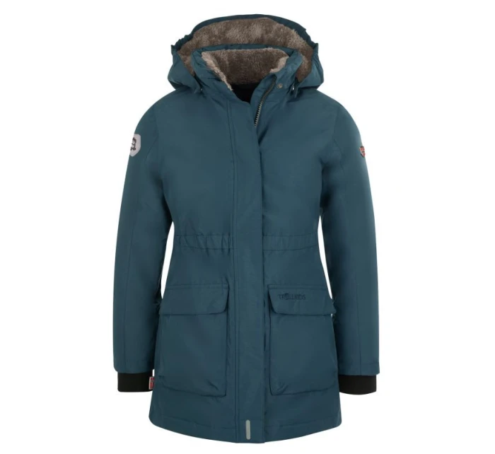 Dětská dívčí nepromokavá zimní péřová bunda s kapucí  Navy Blue model 21350528 - Trollkids