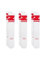 Nike Everyday Elevated Crew 3 páry bílých a červených ponožek IM7949 900