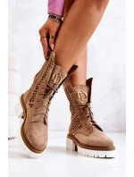 Pracovní kožené vysoké boty Nicole hnědá model 21574610 - Boto