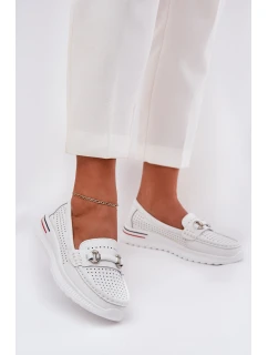 Děrované baleríny z přírodní kůže Vinceza 95331 bílé