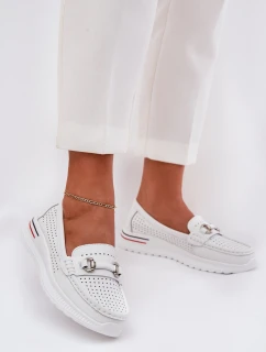 baleríny z přírodní kůže  bílé model 21686565 - VINCEZA