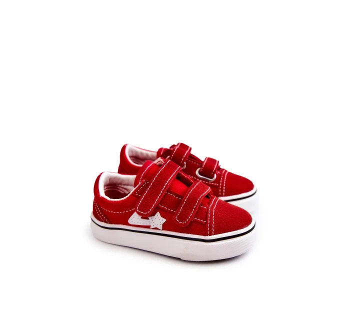 Klasické dětské tenisky se suchým zipem Červené Phiris