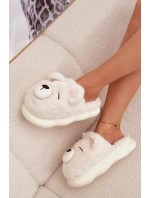 Dámské chlupaté papuče s motivem medvídka – bílé Galine Dámské chlupaté papuče s motivem medvídka – bílé Galine