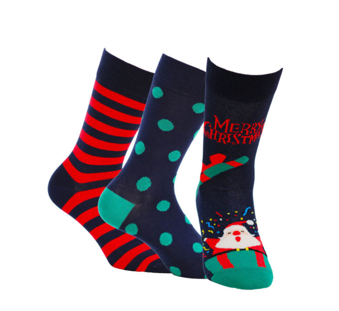 Pánské sváteční vánoční vzorované ponožky 3PP