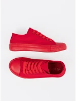 Komfortní červené tenisky dámské bez podpatku Komfortní červené tenisky dámské bez podpatku