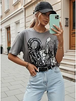 Dámské bavlněné tričko COMIS tmavě šedé FashionStreet RY2607