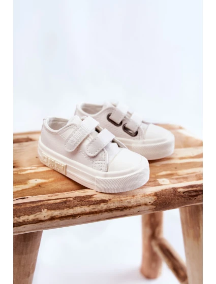 Dětské kožené tenisky na suchý zip BIG STAR model 21594866 Bílá - Big Star Shoes Dětské kožené tenisky na suchý zip BIG STAR model 21594866 Bílá - Big Star Shoes