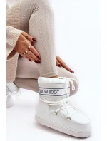 Dámské vázané sněhové boty bílé model 21642432 - Boto