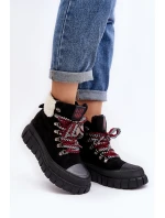 Zateplené boty trapery na tlusté podrážce černé model 21642871 - Boto Zateplené boty trapery na tlusté podrážce černé model 21642871 - Boto