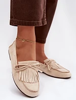 Dámské mokasíny s třásněmi světle béžové Janelisse