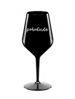 POHODINDA - černá nerozbitná sklenice na víno 470 ml