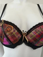 Vyztužená podprsenka s kosticí Flamenco černo-růžová - Hamana