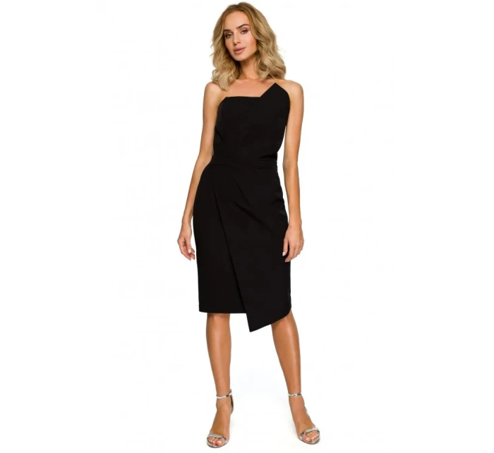 Tužkové šaty M409 t tmavě modré - Moe