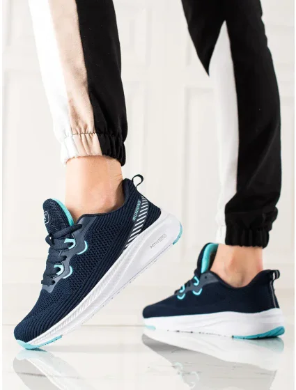 Klasické modré  tenisky dámské bez podpatku