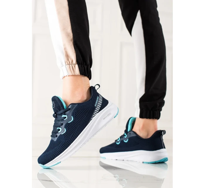 Klasické modré  tenisky dámské bez podpatku