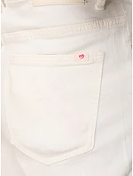Bermudy damskie jeansowe z paskiem z wysokim stanem białe model 22161307 - FashionStreet Bermudy damskie jeansowe z paskiem z wysokim stanem białe model 22161307 - FashionStreet