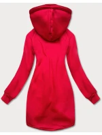 Dlouhá červená dámská mikina model 21291993 - LHD