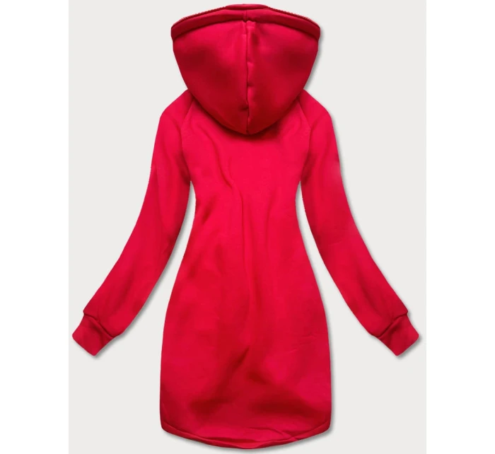 Dlouhá červená dámská mikina model 21291993 - LHD