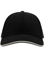 Atlantis Headwear Pilot Piping Sandwich 6 panelová broušená sandwich kšiltovka 33.0502 black/white Atlantis Headwear Pilot Piping Sandwich 6 panelová broušená sandwich kšiltovka 33.0502 black/white