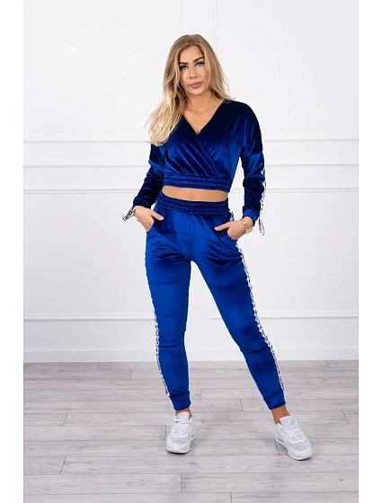 model 18746765 velurová souprava Queen s nápisem - K-Fashion