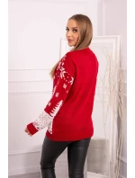 Vánoční svetr se Santa model 18748061 červený - K-Fashion Vánoční svetr se Santa model 18748061 červený - K-Fashion