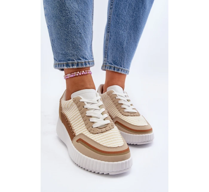 Dámské tenisky na platformě béžové Redala Dámské tenisky na platformě béžové Redala