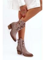 Kožené boty s výstřihy Maciejka 06412-04 Beige Kožené boty s výstřihy Maciejka 06412-04 Beige