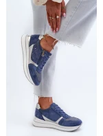 Dámské tenisky na platformě s ažurovým vzorem a Modré model 21656776 - Inblu Dámské tenisky na platformě s ažurovým vzorem a Modré model 21656776 - Inblu