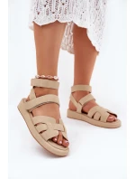 Dámské sandály se zipy béžové model 21698837 - Boto Dámské sandály se zipy béžové model 21698837 - Boto