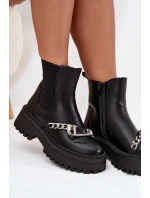 Dámské Boty Na Platformě S Řetězem Černé Marvella