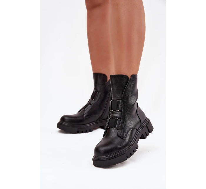 Zateplené botky workerky dámské na zip eko kůže černé Mailyra Zateplené botky workerky dámské na zip eko kůže černé Mailyra