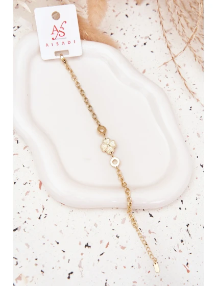 Náramek S Konvalinkou Ze Chirurgické Oceli Zlatá Náramek S Konvalinkou Ze Chirurgické Oceli Zlatá