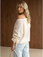 Kardigan damski oversize bez ecru model 22371841 - FashionStreet Kardigan damski oversize bez ecru model 22371841 - FashionStreet